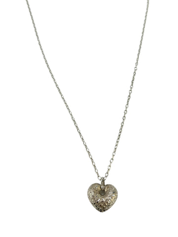 14kt Satin Rolo Heart Pendant Necklace